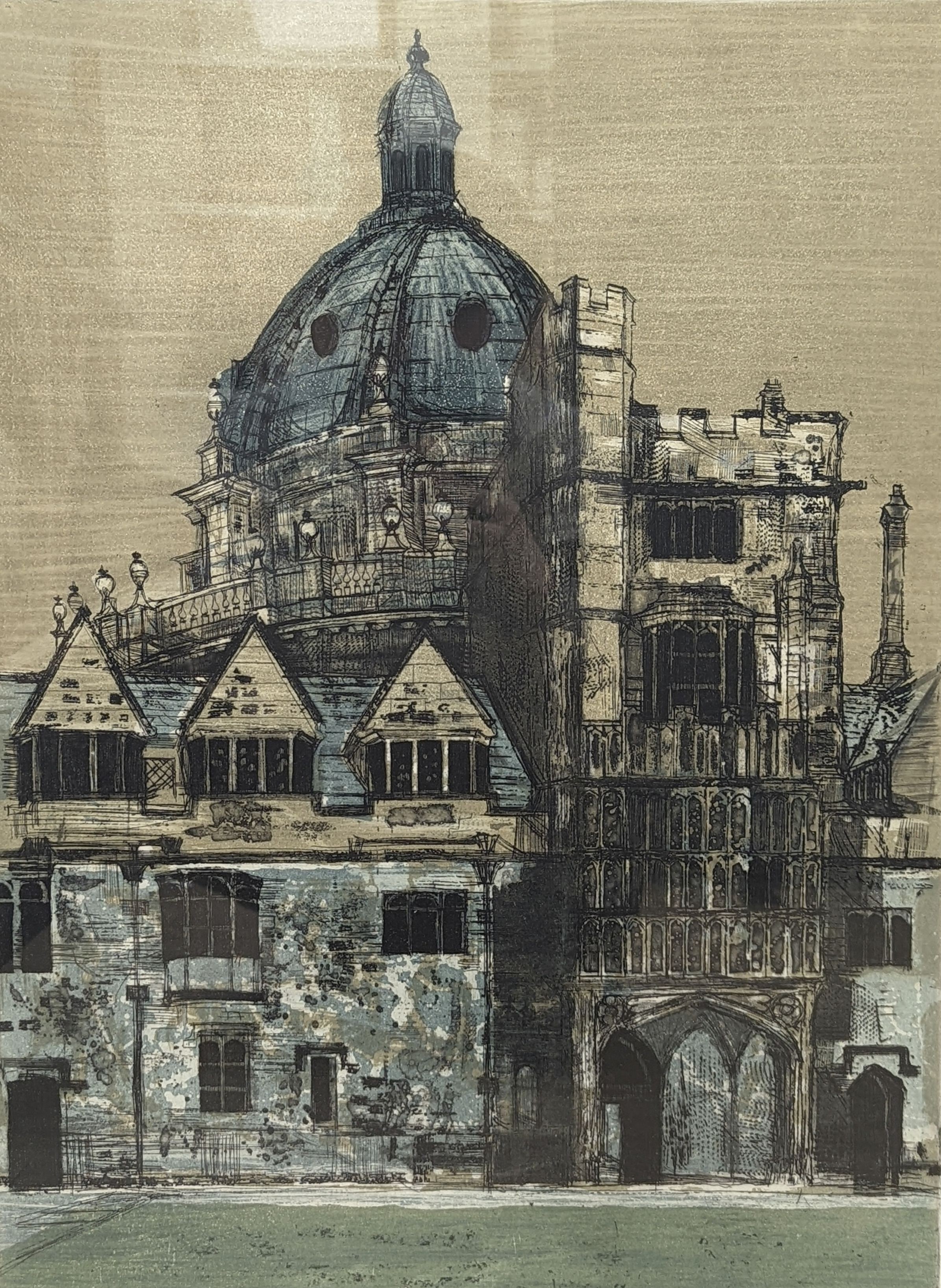 Richard Beer, limited edition print, 'Brasenose', signed, 41/100, 58 x 43cm